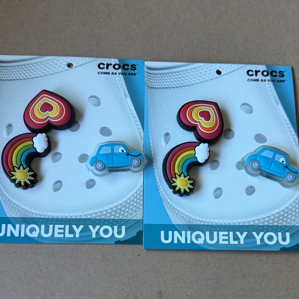 CROCS Kids Jibbitz Charms - Heart, Rainbow, Blue Car